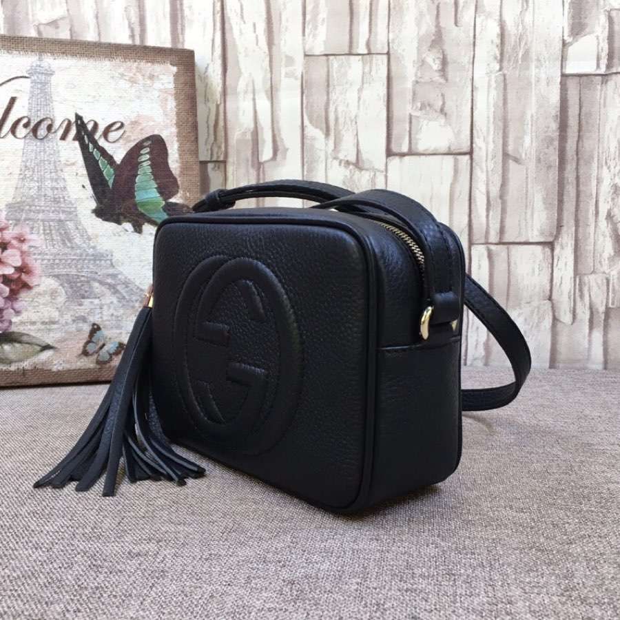 Gucci Soho small leather disco bag 308364 A7M0G 1000 black - Click Image to Close